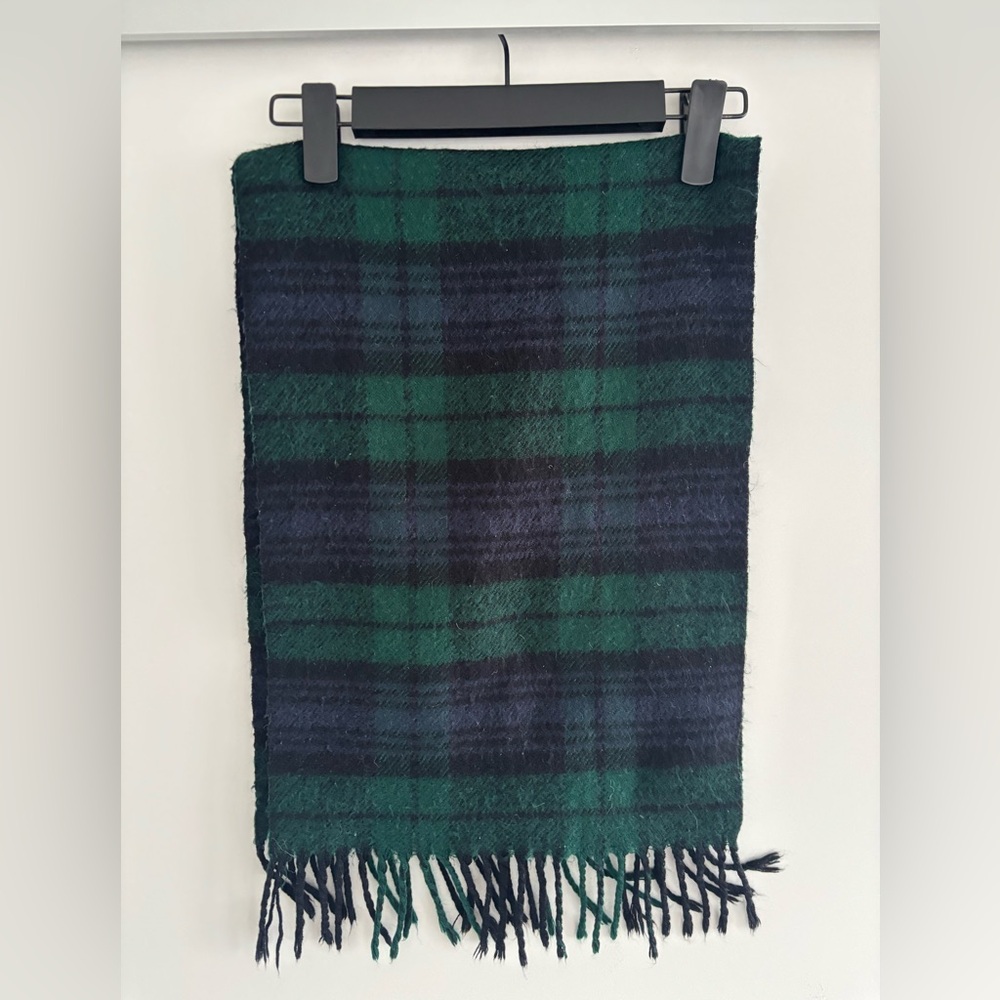Plaid Green, Bleu and Black Light Scarf